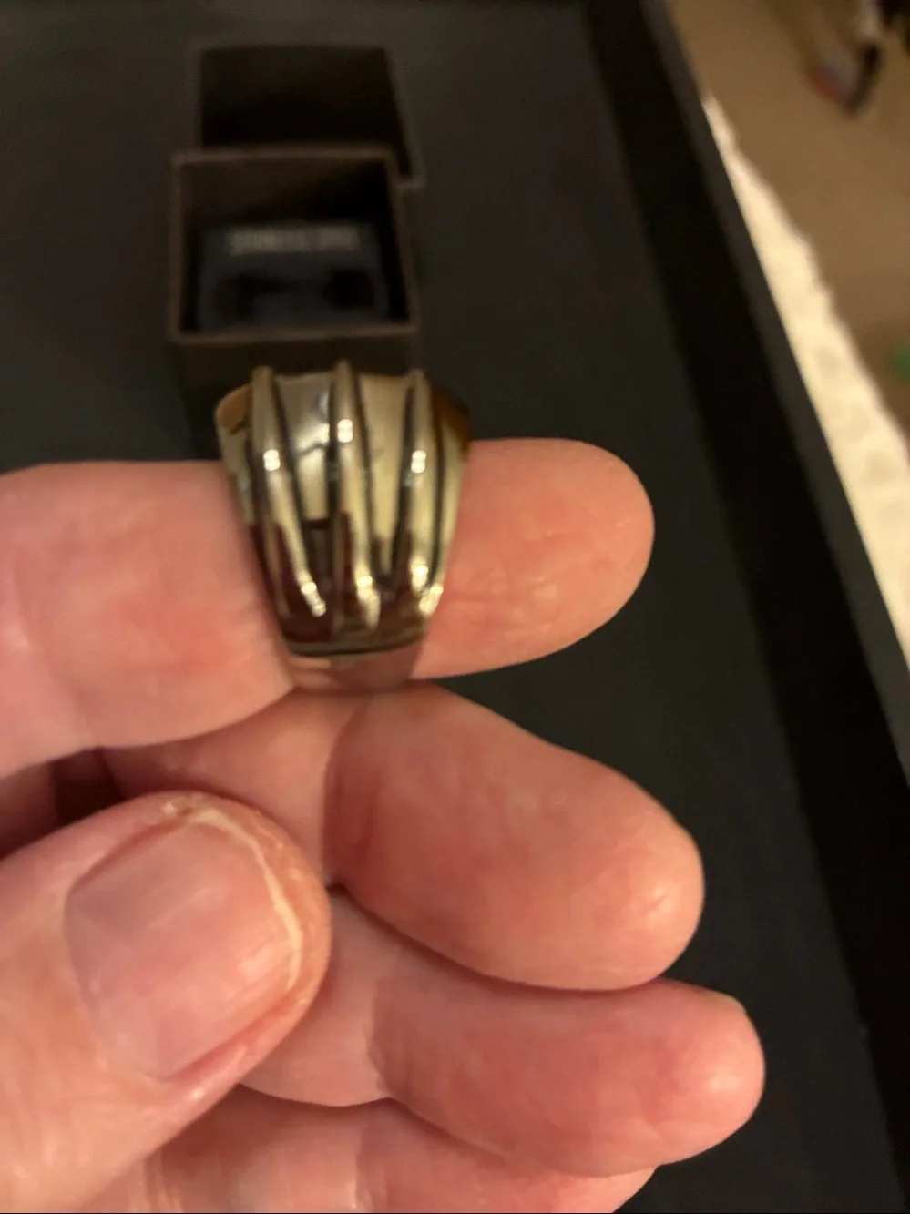 Wolverine Stainless Steel Black and Silver X Emblem Ring